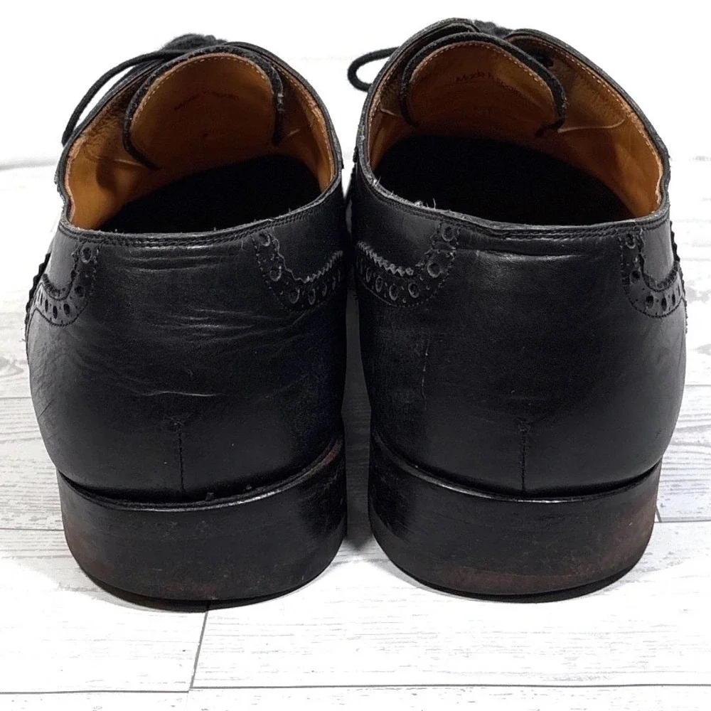 Magnanni #13975 Cap Toe Oxford Brogue Dress Shoes Black Men's Size 9.5 M US